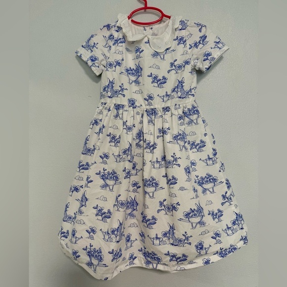 Gymboree
Girls Bunny Poplin Peter Pan Dress - Blue Belle - White - Picture 4 of 5